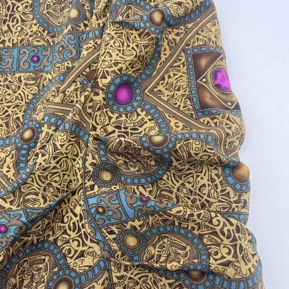 Nicole Miller Collection Baroque Print Silk Blend Strapless Chiffon Blouse 10 - Picture 6 of 7